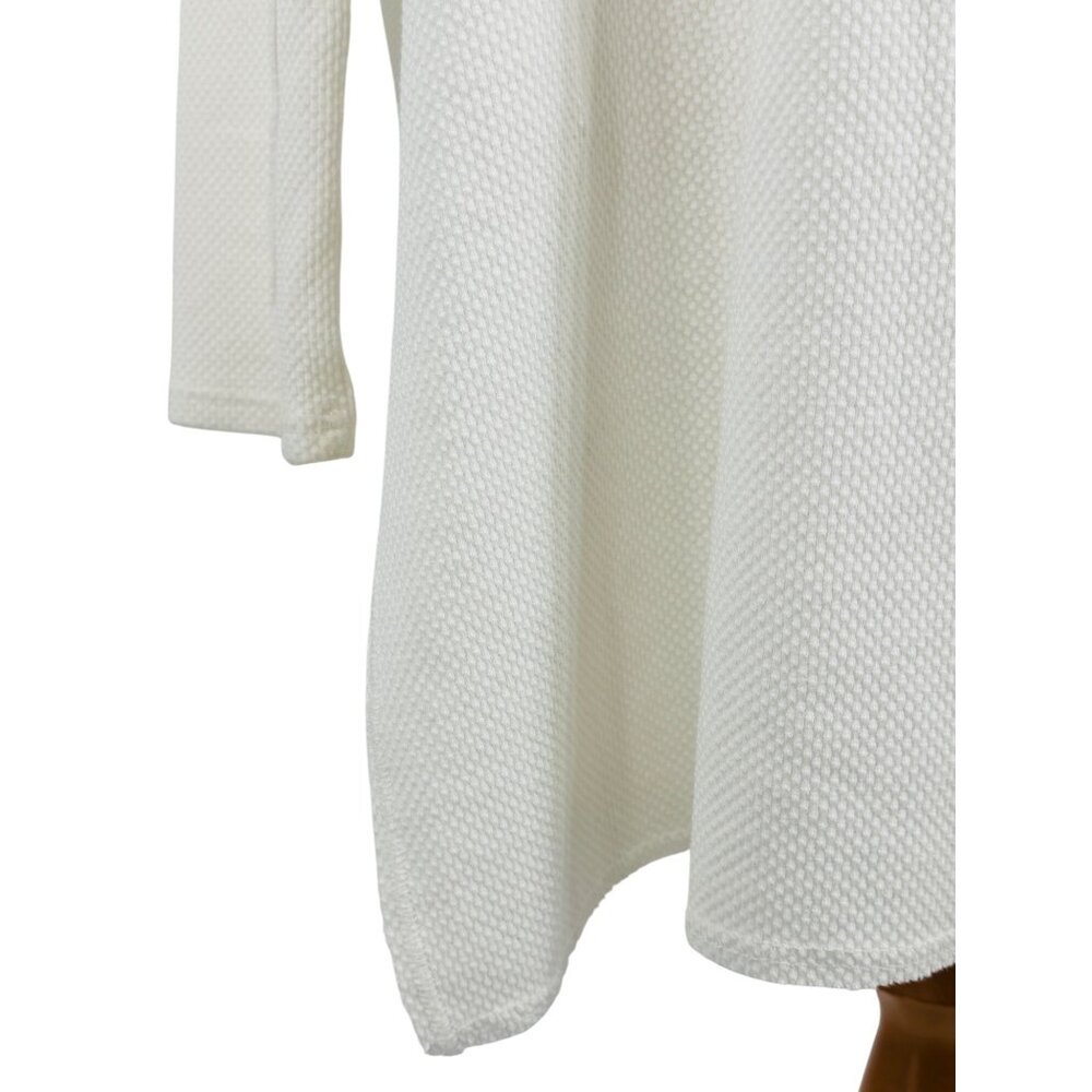 Free People White Waffle Knit Relaxed Cardigan | Coastal Grandmother Soft Girl L - Picture 10 of 16